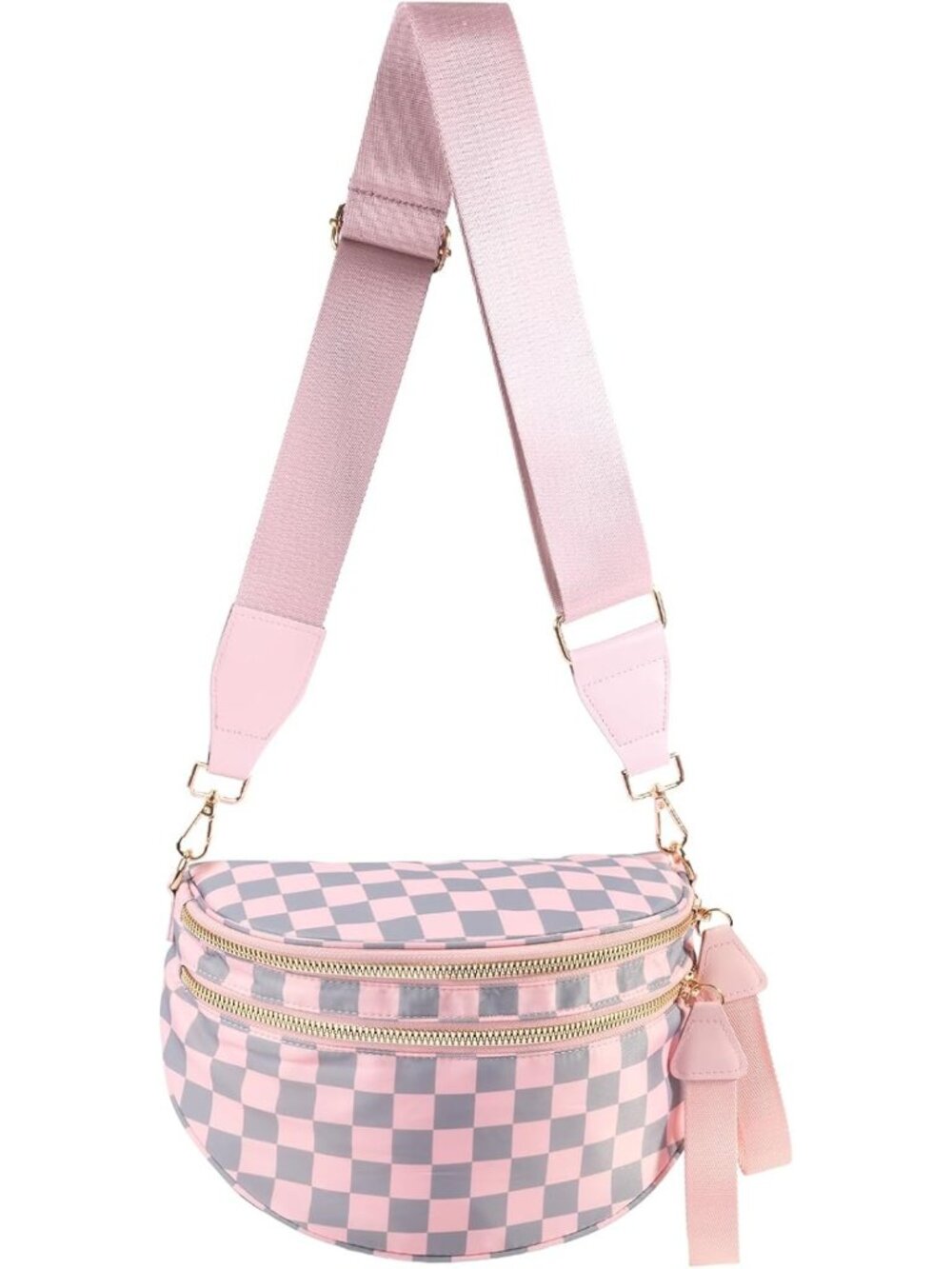 Stylish Checkered Crossbody Bum Bag for Women | Spacious Fanny Pack & Belt Bag